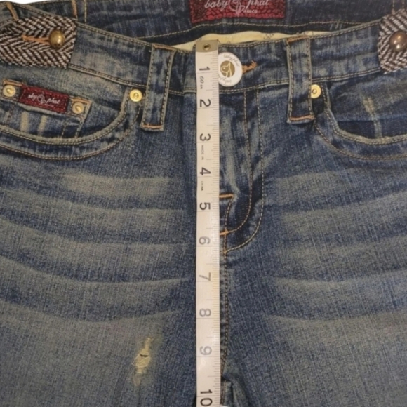 NWT Juniors Baby Phat Sexy Siren Whisker Wash Straight Leg Jeans Junior Sz 11 - Picture 7 of 7